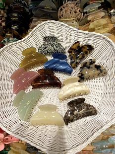 韩国代购 进口France金标醋酸果冻色发夹中号鲨鱼夹半抓发发饰