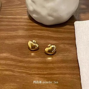 Fever博主爱心耳环耳钉 nice同款 韩国代购 925银针简约通勤about