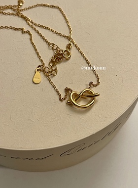 韩国通体银镀金碱水结项链