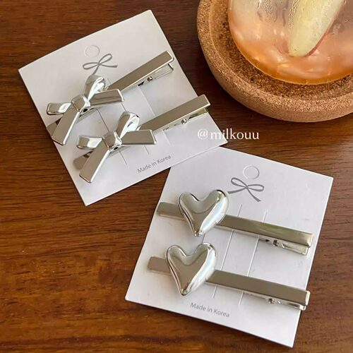 reina金属爱心蝴蝶结鸭嘴夹