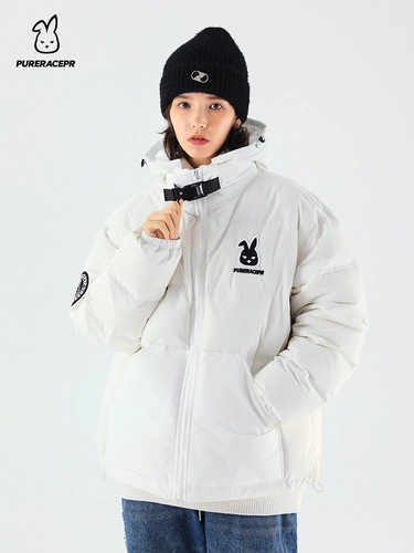 Зимний трехмерный бархатный пуховик, трендовая куртка, белая одежда, утиный пух