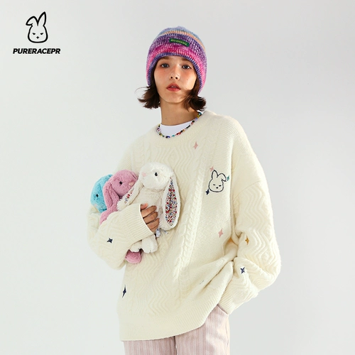 Зимний шерстяной милый трикотажный свитер подходит для мужчин и женщин, рубашка, официальный продукт