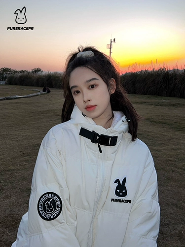 Зимний трехмерный бархатный пуховик, трендовая куртка, белая одежда, утиный пух