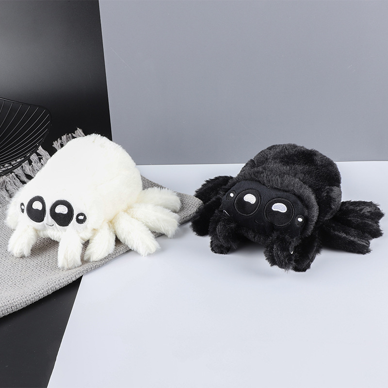 Halloween Spider Stuffed Animal Black And White Plush Animal