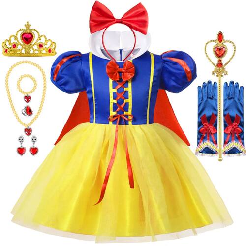 Snow White Princess Dress Up Kids Girls Halloween Costume Wi