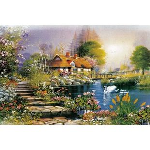 Pieces Relie Lake Stress 1000 Puzzle Jigsaw Swan Adult