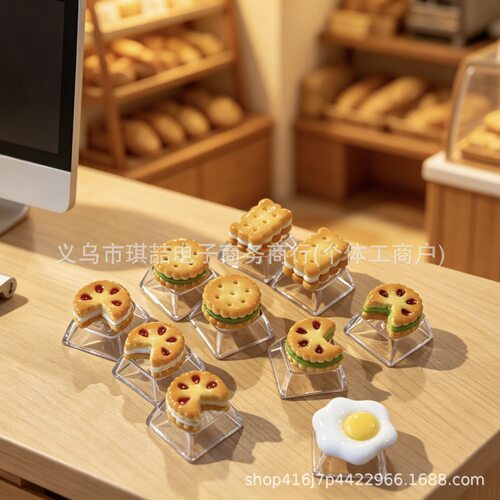 Simulation Biscuit Resin Diy Cross Shaft Keycap Keyboard Uni