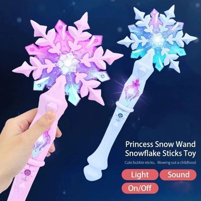 Princess Snow Wand Toy Fairy Girls Glowing Wands Christmas H