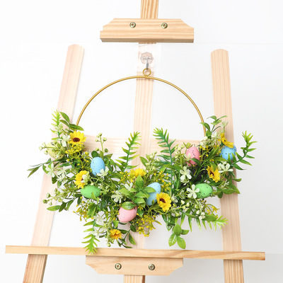2026 Spring Artificial Flowers Easter Wreath Egg Decoration