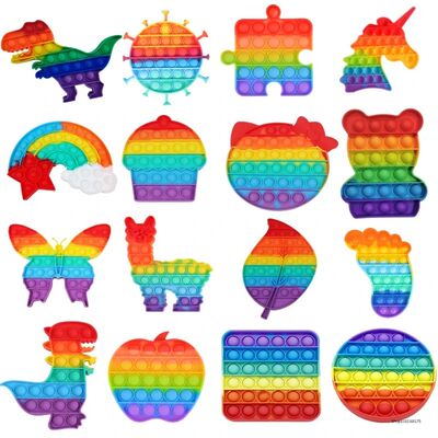 Sensory Toys Rainbow Dinosaur Fidget Toys Children Push Its