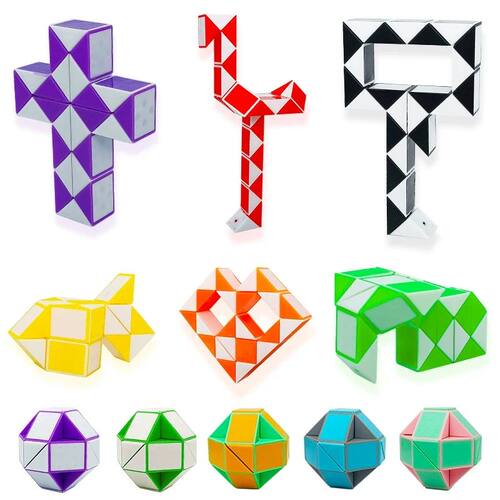 1/3/6 Pcs Folding Magic Snake Ruler Puzzle Antistress Cube T
