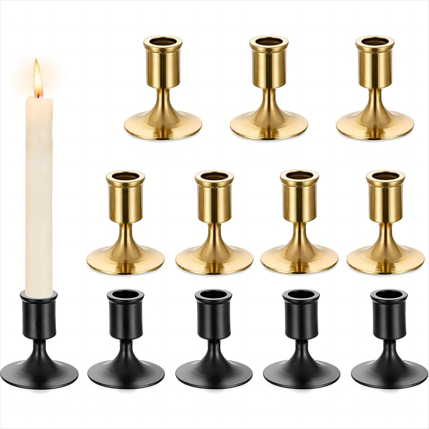 Small Candle Holder Black Romantic Dining Table Arrangement