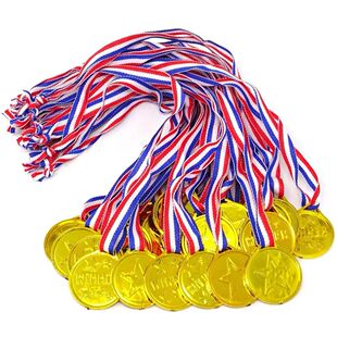 10/20Pcs Plastic Gold Winner Award Medals Kids Birthday Part