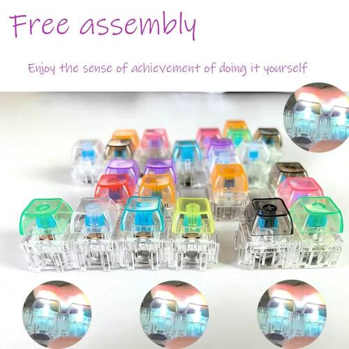 In Stock LED Free Assembly Keyboard Keychain Fidget Toy Crys