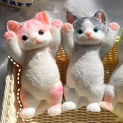 13CM Cute Taba Squishy Cat Fluffy Sticky Realistic Cat Stres