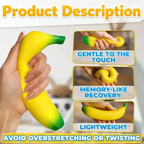 2/4pcs Banana Squishy Toy Soft PU Slow Rising Stress Relieve