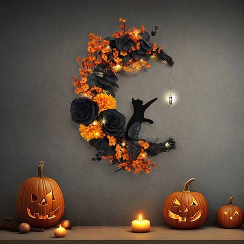 Halloween Door Hanging Decor Gothic Wreath Decoration Handma