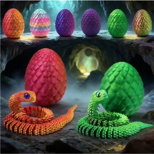 3D Print Cool Snake Dragon Egg Multi-joint Novel Easter Hot