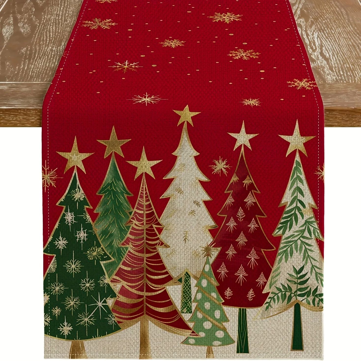 Christmas Table Runner Rectangular Festive Table Decoration,