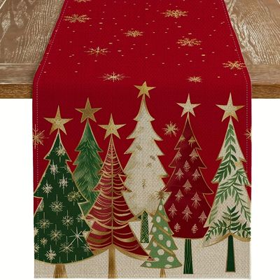Christmas Table Runner Rectangular Festive Table Decoration,