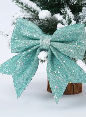 1/2PC Christmas Bows Hanging Decorations Gold Silver Bowknot