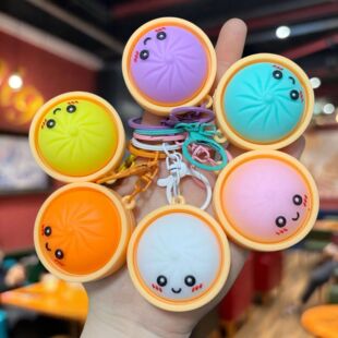 Mini Bun Simulated Dumpling Keychain Party Squishy Keycha Ba
