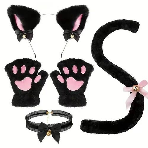 Handmade Cat Ear & Tail Accessory Printed Animal Suit for Da