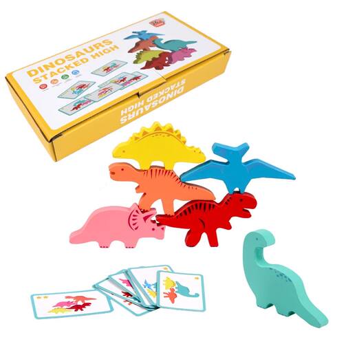Wooden Balance Blocks Toys For Children Animal Dinosaur Buil