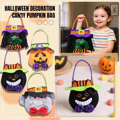 ?Halloween Candy Bucket Mini Trick or Treat Bag Witch Pumpki
