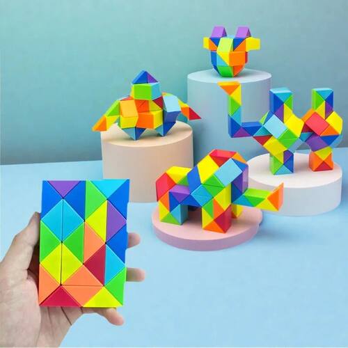 Colored Magic Cube Toys Magic Rule Snake Multi-color Puzzle