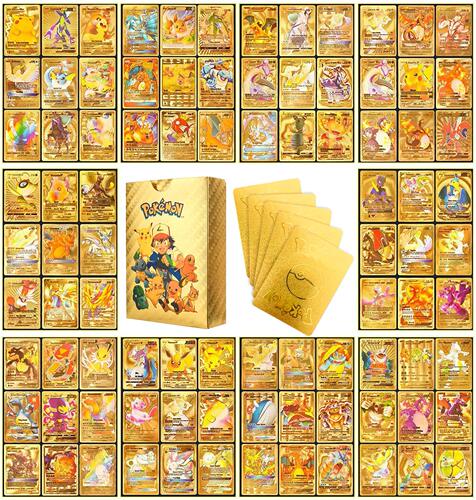 Pokemon Cards Metal Gold Sliver Spanish Vmax GX Energy Card