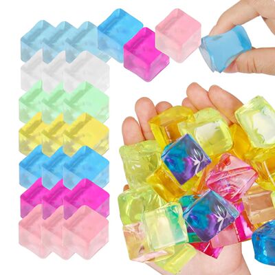 5-100pcs Ice Cube Sensory Toys Squishy Fidget Stress Cube fo