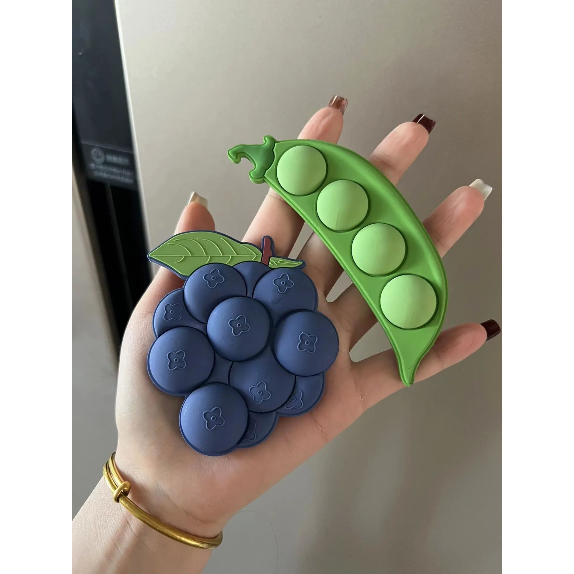 Cute Creative Grape Peas Fridge Magnet Acrylic Suction Refri