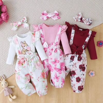 3PCS Clothes Outfits for 1-24Months Newborn&Toddler Baby Gir