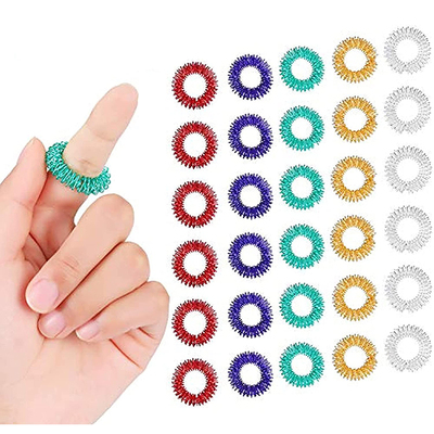 5-15pcs Acupressure Rings Spiky Sensory Finger Rings Set for