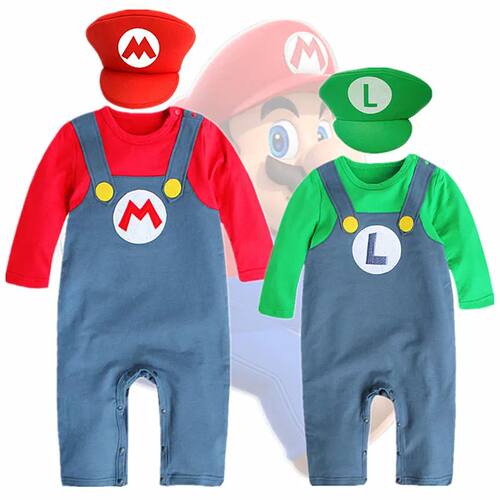 Baby Boy Anime Hooded Brothers Bodysuit Autumn and Winter Th