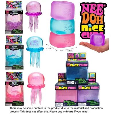 NeeDoh  Trending Jellyfish & Cube Squish Toy, Soft Jelly Squ
