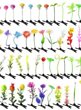 50pcs Bean Sprout Hair Clips Mixed Style Rave Plant Hairp Fl
