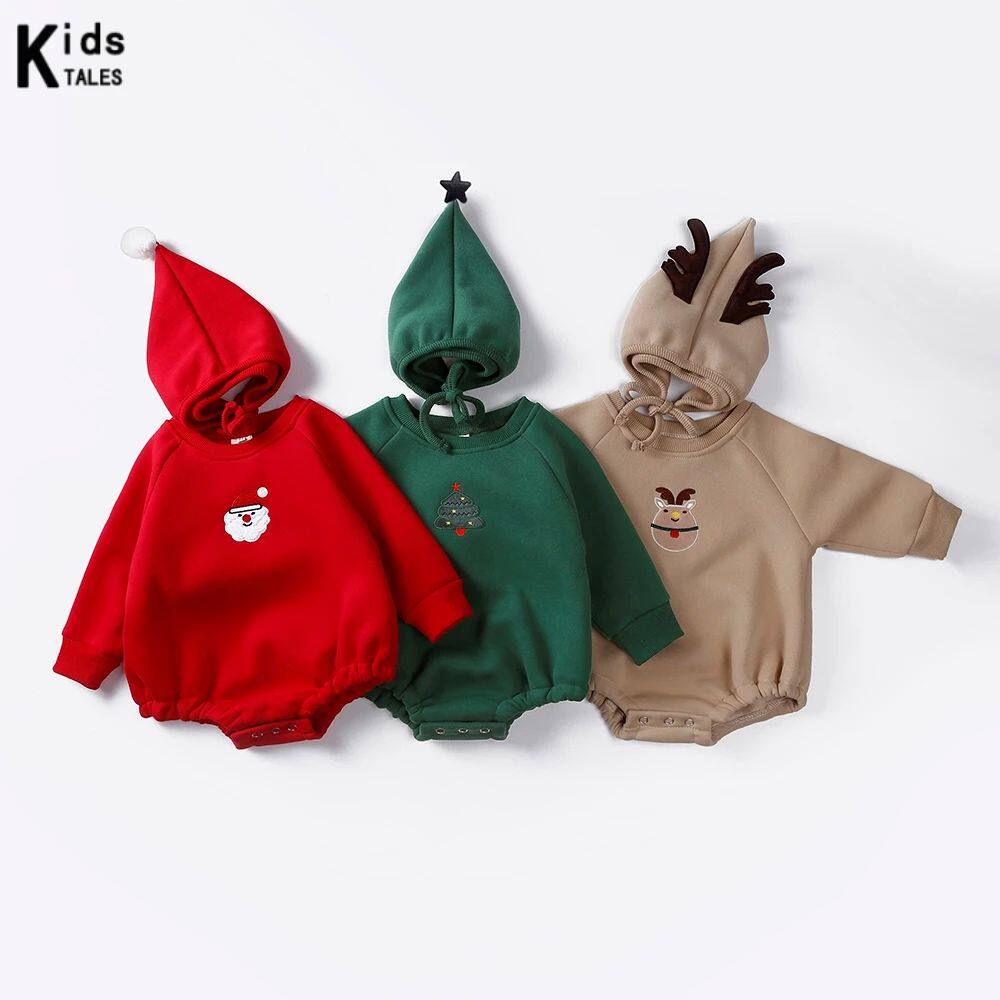 Christmas Costumes Newborn Clothes Baby Romper+Hat Winter Co