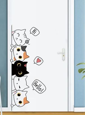 1PC  Sartoon Cute Cat Stickers For Decorating Bedroom Wardro