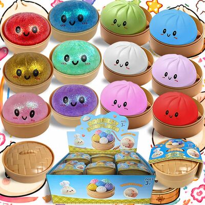Hot Giant Dumpling Squishies Bun Toy, Slow Rising Glitter Du