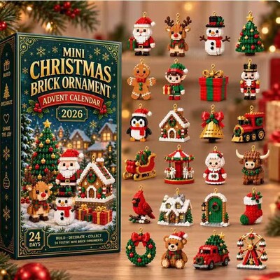 24-day Mini Christmas Brick Ornament Advent Calendar Christm