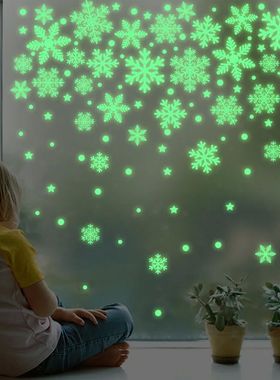 64pcs/set Christmas Luminous Snowflake Decoration Snowflake