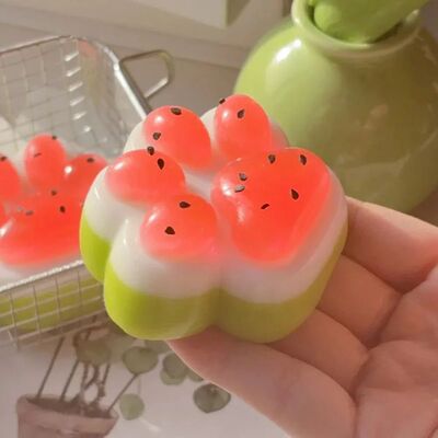 Cute Summer Limited Watermelon Cat's Paw Antistress Foot Squ