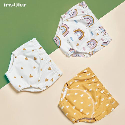 3pcs/Lot Baby Cotton Training Pants Panties 6 Layer Waterpro