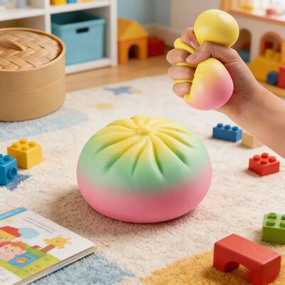 Steamed Bun Stress Ball Colorful Slow-Rise Squeeze Toy Decom