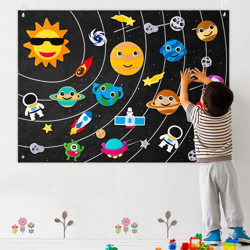 Outer Space Felt Montessori Board Baby Busy Learning Story B
