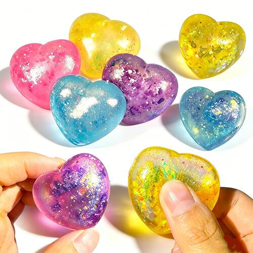 1Pc Changing Color Heart Squeeze Toy Sequ Love Fidget Toy Sq