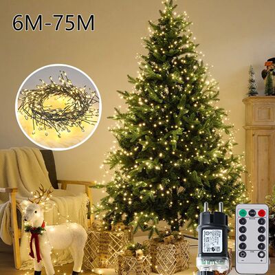 6M/75M Firecracker String Lights Cluster Fairy Light Christm