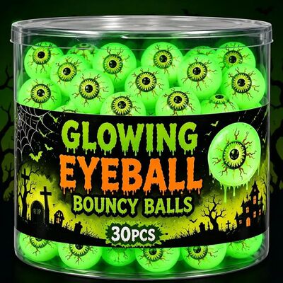 30/5PCS Halloween Luminous Bouncy Eyeballs Glow in The Dark